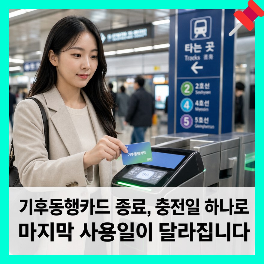 기후동행카드 종료, 충전일 하나로 마지막 사용일이 달라집니다