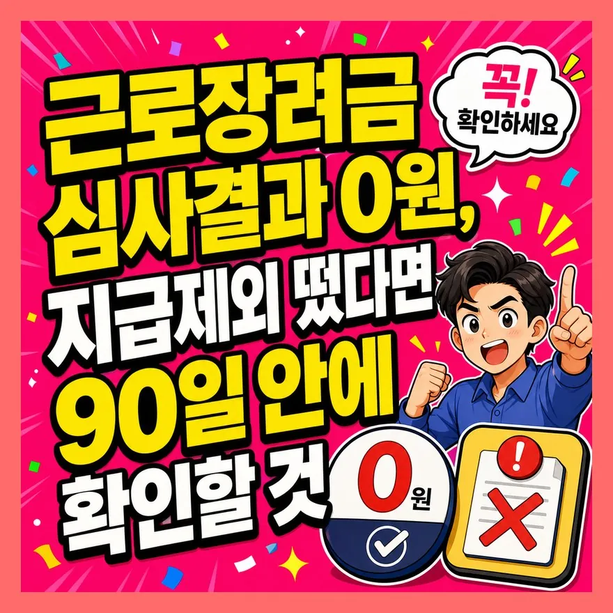 근로장려금 심사결과 0원, 지급제외 떴다면 90일 안에 확인할 것