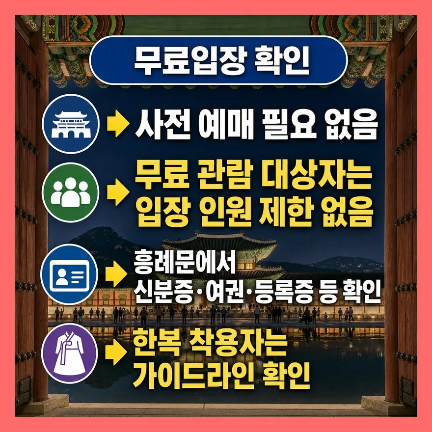 무료입장은 ‘무료 티켓’이 아니라 현장 증빙입니다