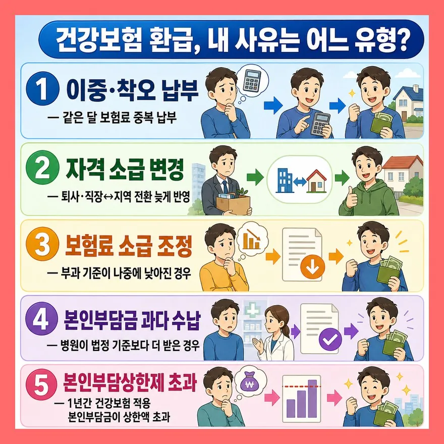환급금 5가지 유형은 공식 분류가 아니라 발생 상황별 구분입니다