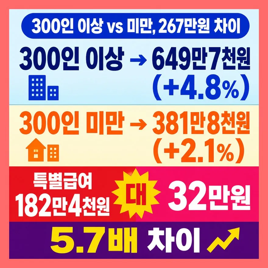 300인 이상 vs 미만, 기업 규모가 가른 임금 격차