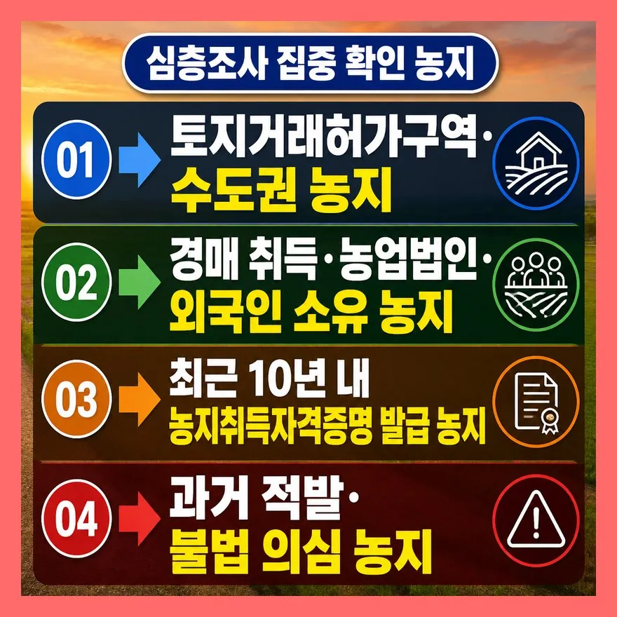 심층조사에서 집중 확인하는 농지는 따로 있다