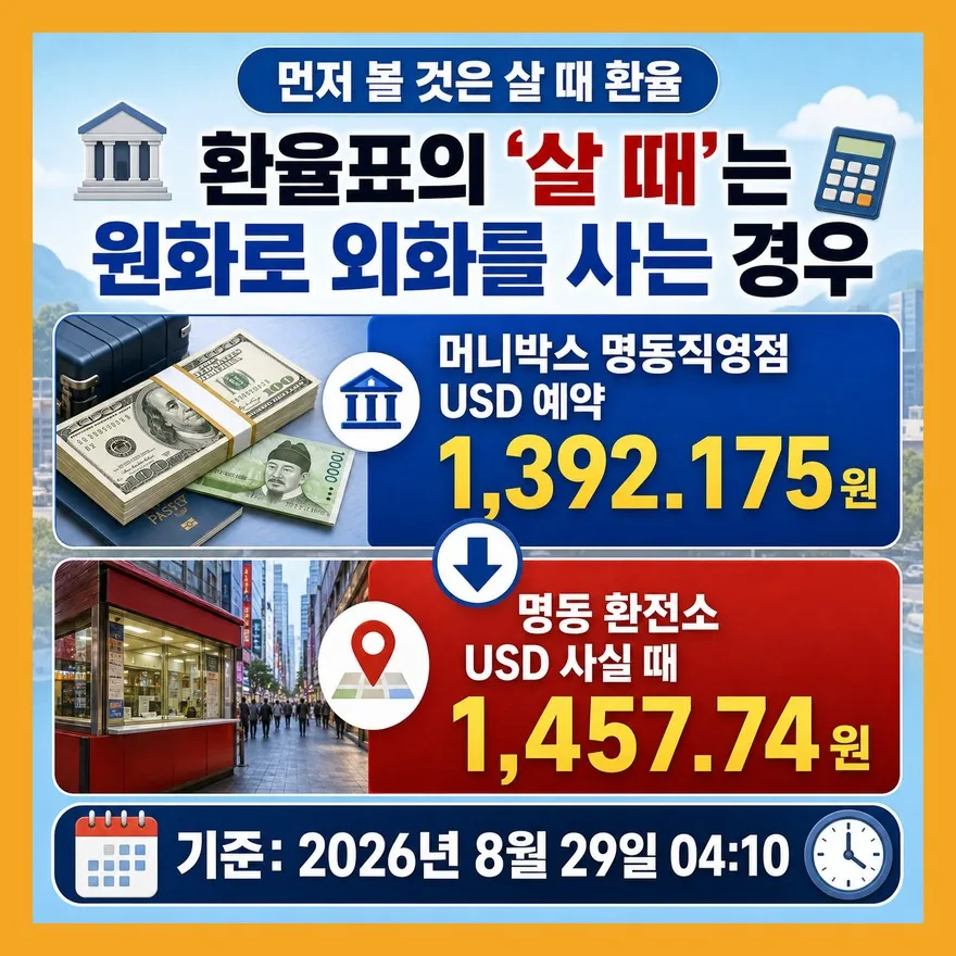 유명한 환전소보다 먼저 볼 건 지금 환율입니다