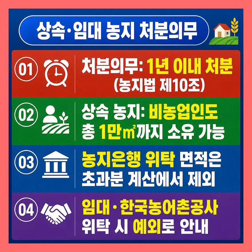 상속·임대 농지, 과태료보다 먼저 봐야 할 것은 '처분의무'다