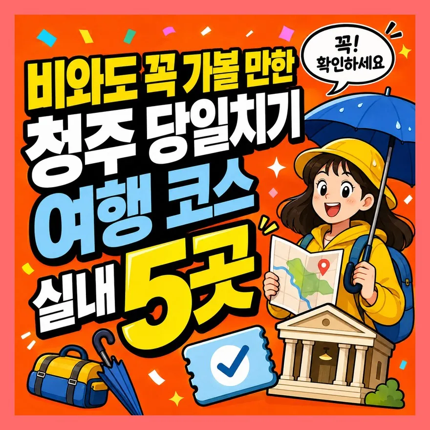 비와도 꼭 가볼 만한 청주 당일치기 여행 코스 실내 5곳