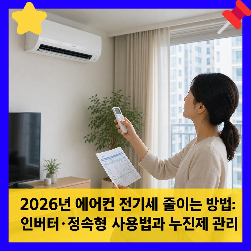 2026년 에어컨 전기세 줄이는 방법: 인버터·정속형 사용법과 누진제 관리