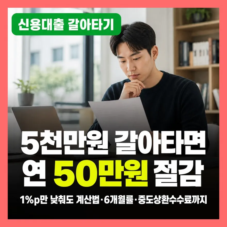 신용대출 갈아타기, 금리 1%p 낮추면 정말 50만원 아낄까?