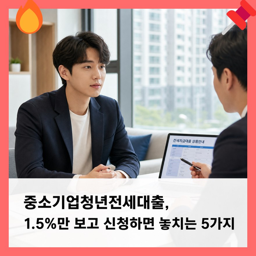 중소기업청년전세대출, 1.5%만 보고 신청하면 놓치는 5가지