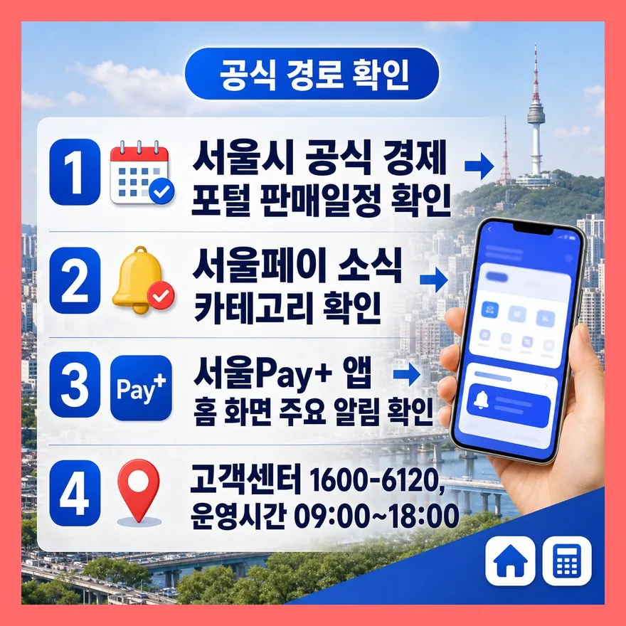 다음 발행일은 서울시 공식 경제 포털과 서울Pay+ 홈 화면에서 확인합니다