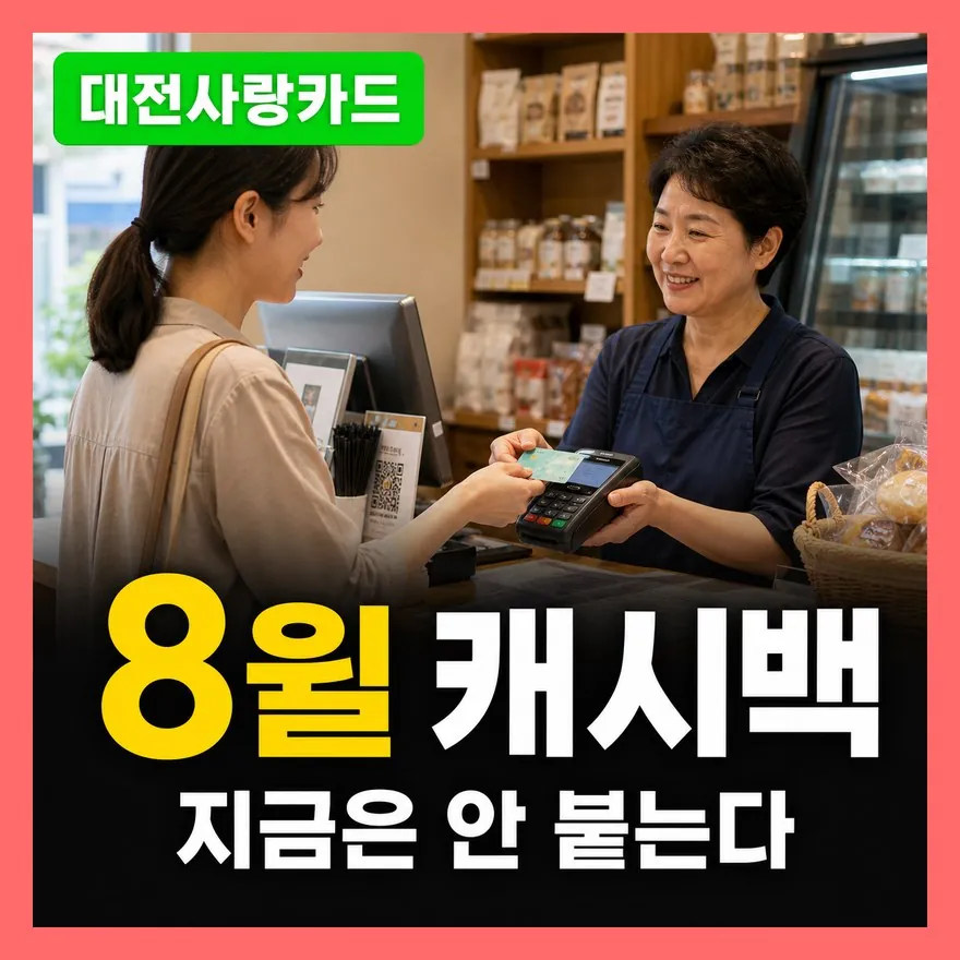 대전사랑카드 발급과 사용처, 8월 캐시백 중단·온통대전2.0 총정리