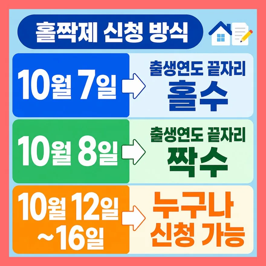신청 첫 이틀은 홀짝 구분, 이후는 자유 신청