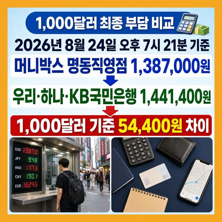 수수료 포함 실제 환율 비교는 최종 원화로 보세요