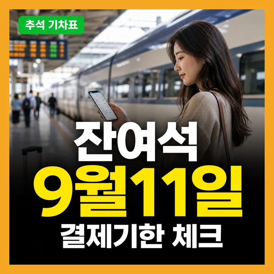 2026 추석 기차표 예매 실패 피하는 법: 통합회원·결제기한·수서역 착각