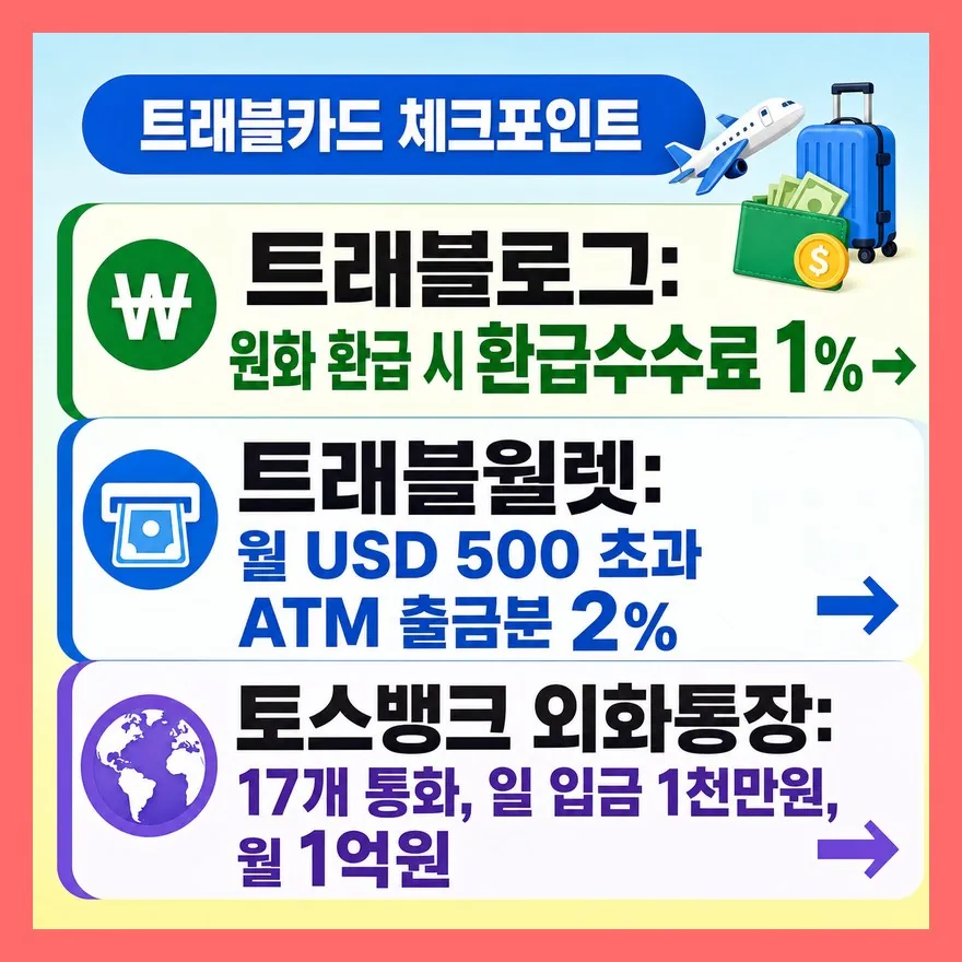 트래블카드는 무료환전보다 환불·ATM 한도를 같이 봐야 합니다